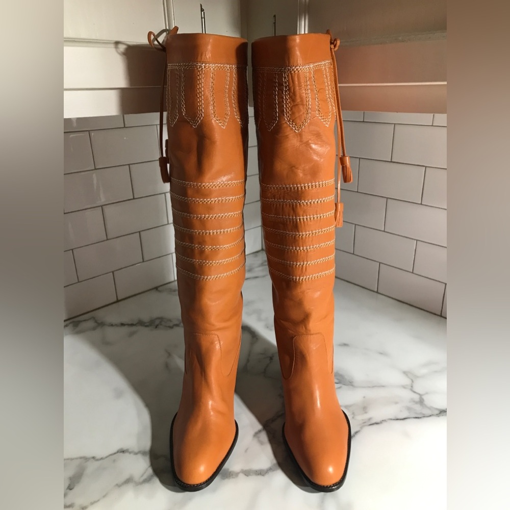 Women’s Tsumori Chisato Tall Leather Fashion Boots Japan 27 US 10.5 NWOB